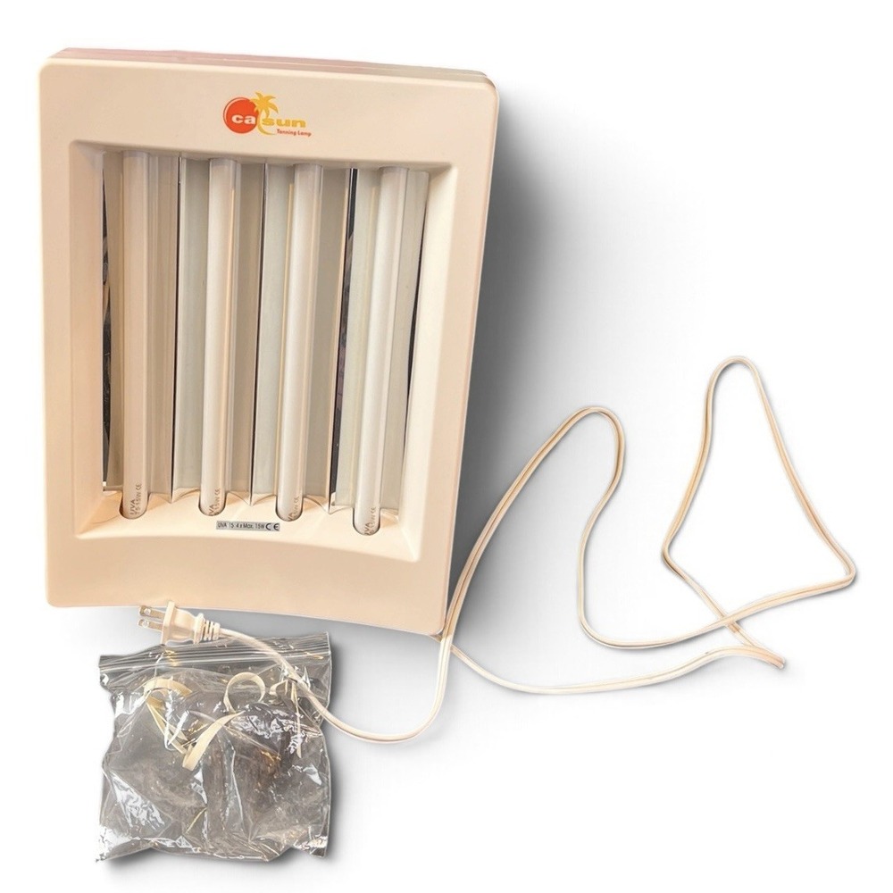 CalSun EB100 Facial Tanning Sun Lamp UVA 4 Bulb Timer Original Box Goggles